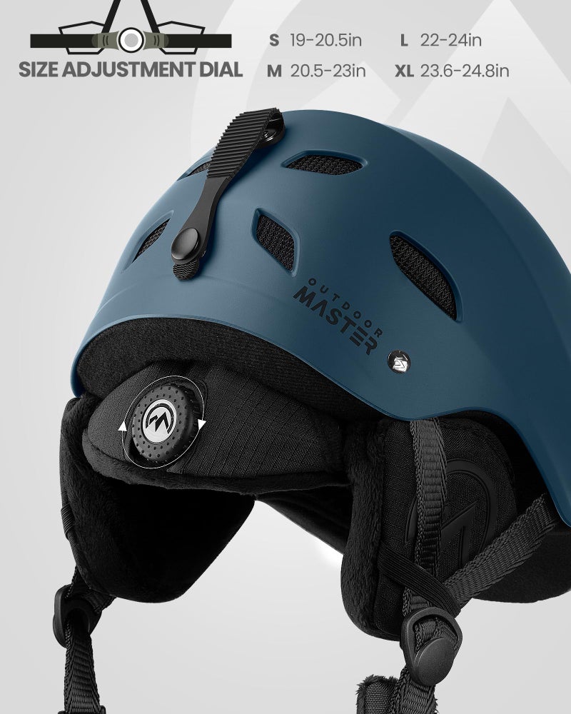 OutdoorMaster خوذة تزلج أوتدور ماستر كيلفن - خوذة تزلج للرجال والنساء والشباب (أزرق داكن، S) - Image 4